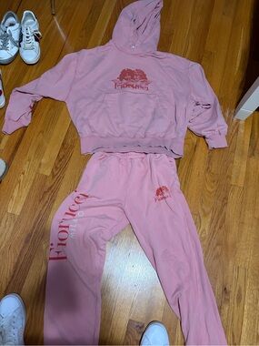 Fiorucci Pink Graphic Hoodie & Sweatpants Set